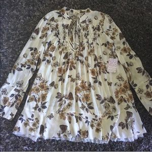 Free People Floral Blouse